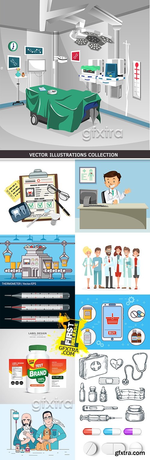 Medicine professional dignostic and equipment illustration 7