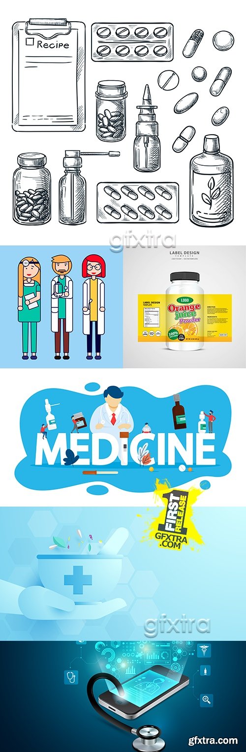 Medicine professional dignostic and equipment illustration 7