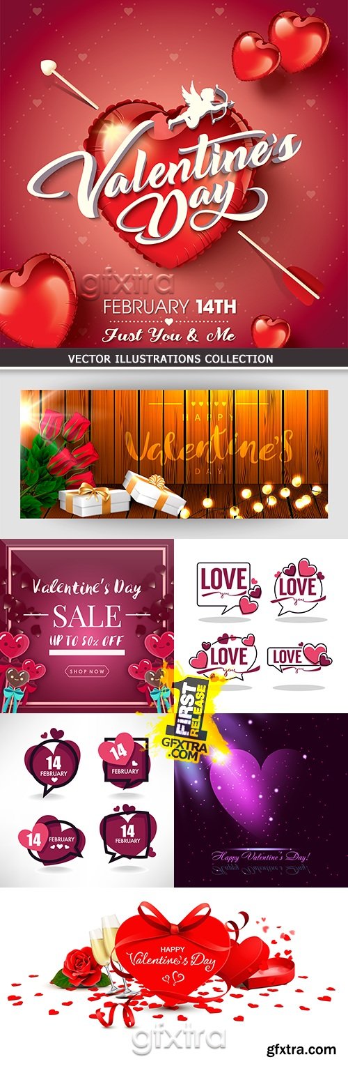 Valentines Day romantic decorative invitation card collection # 2