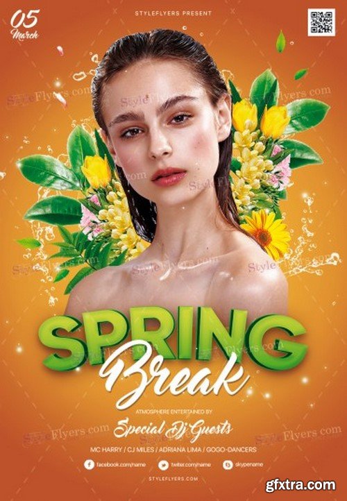 Spring Break 6 PSD Flyer Template