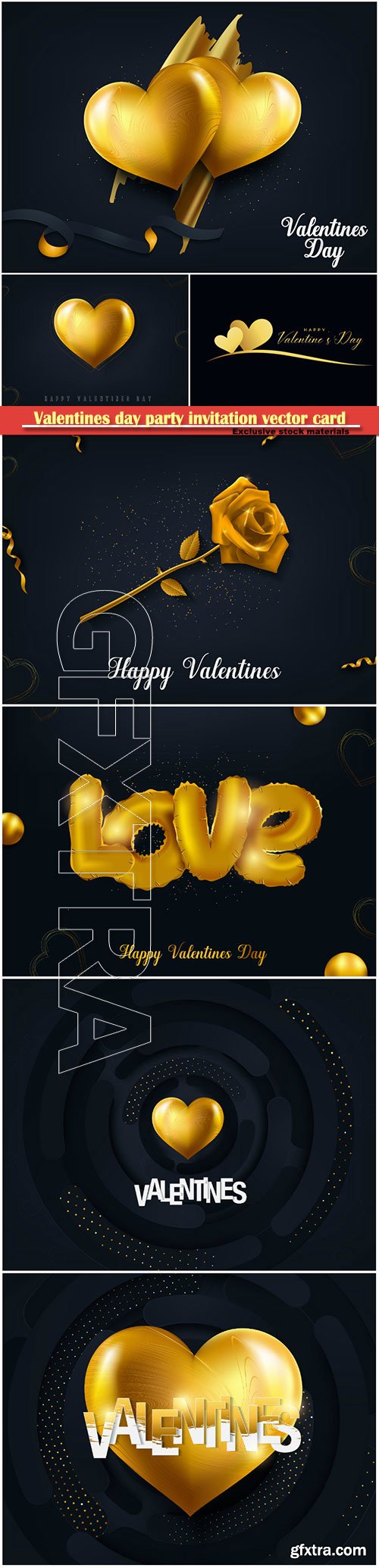 Valentines day party invitation vector card # 18