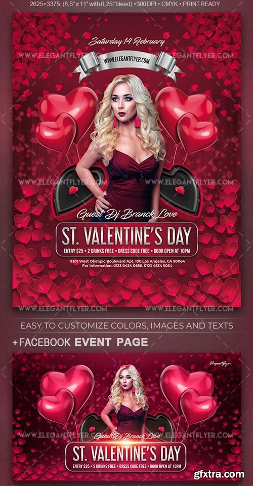 St. Valentine’s Day V15 2019 Flyer PSD Template