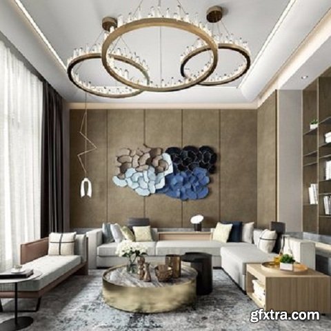 Contemporary Livingroom Interior Scene 01