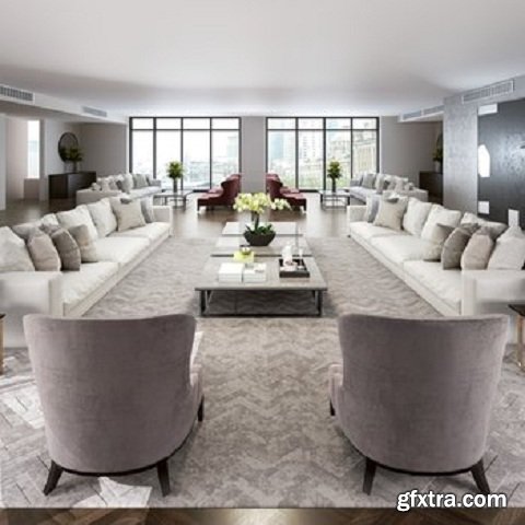 Contemporary Livingroom Interior Scene 03