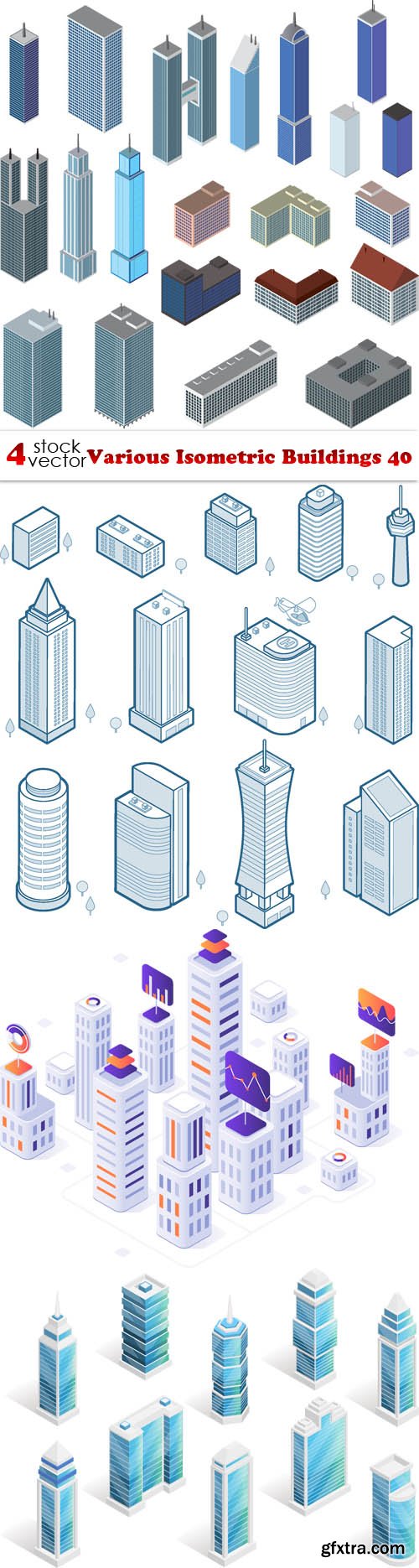 Vectors - Various Isometric Buildings 40