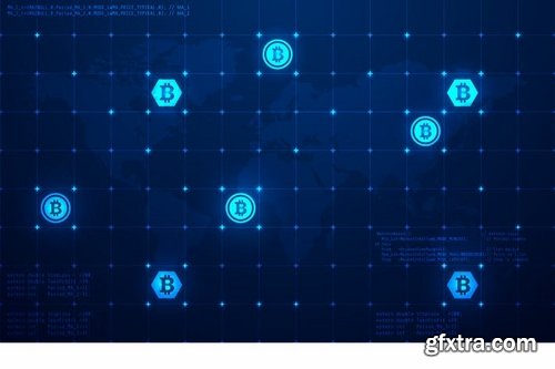 Bitcoin Technology Vector Illustrations Pack