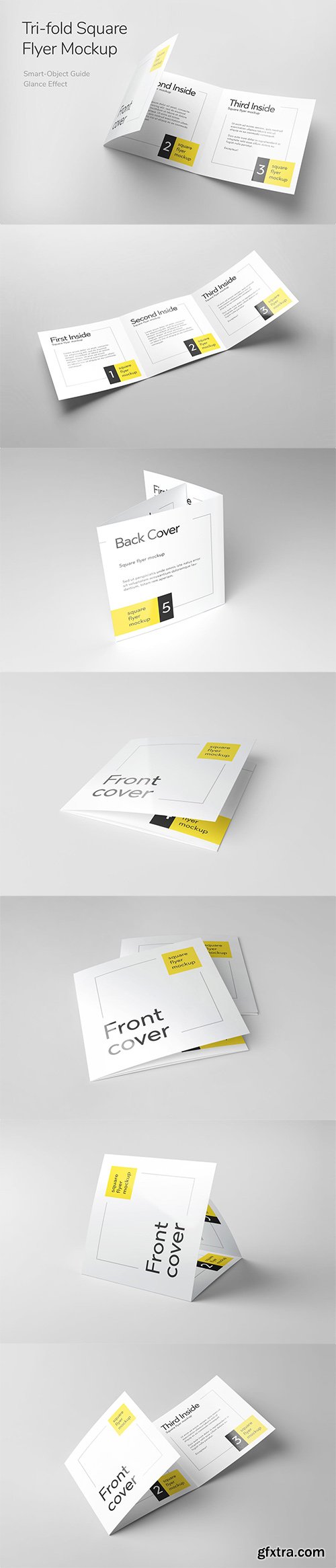 Tri-Fold Square Flyer Mockup