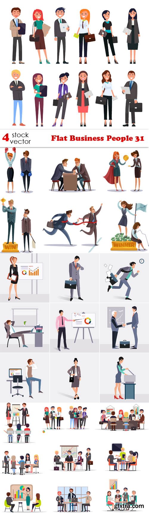 Vectors - Flat Business People 31