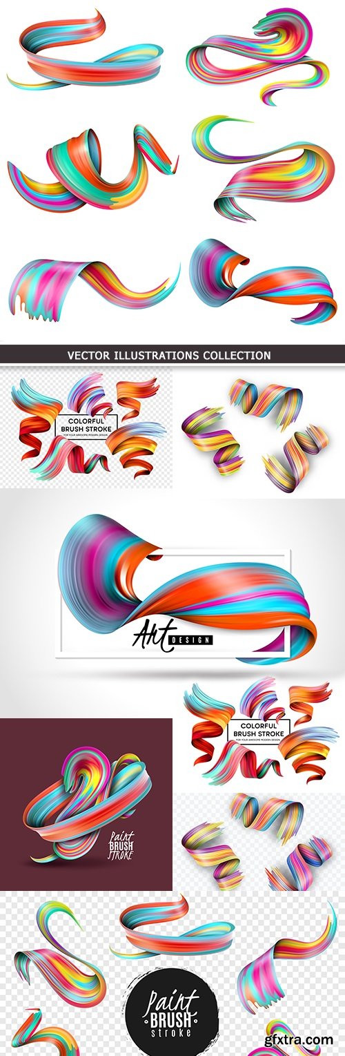 Creative colourful effect decorative brush stroke