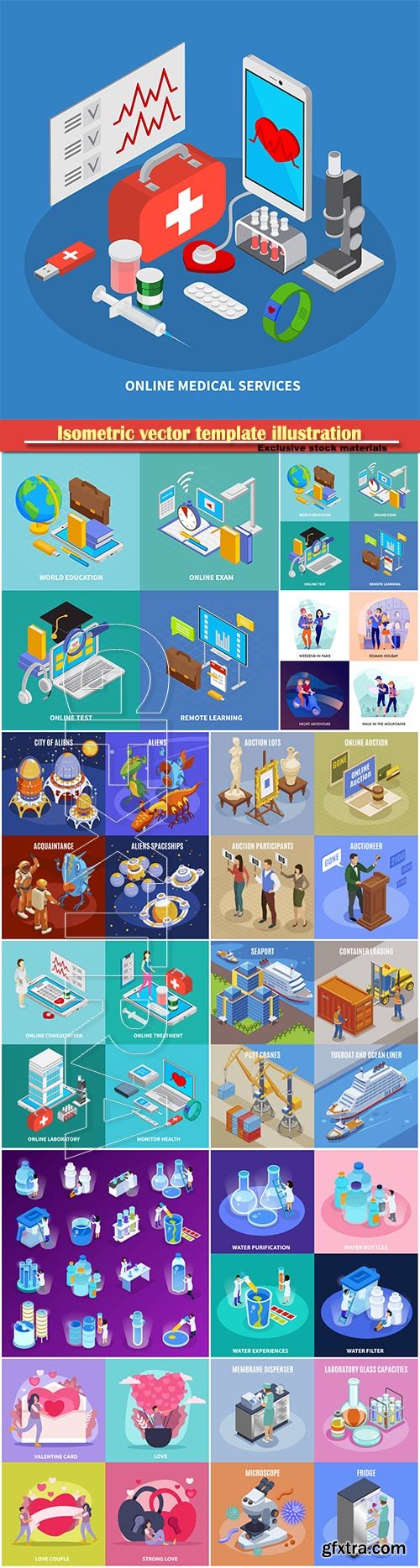 Isometric vector template illustration # 18