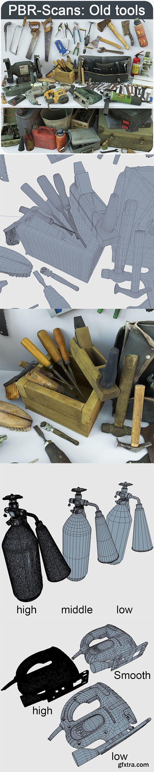 Cgtrader - Collection old tools PBR 3D model