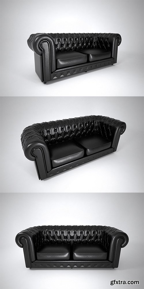 Cgtrader - 01 LEATHER SOFA DOUBLE 3D model