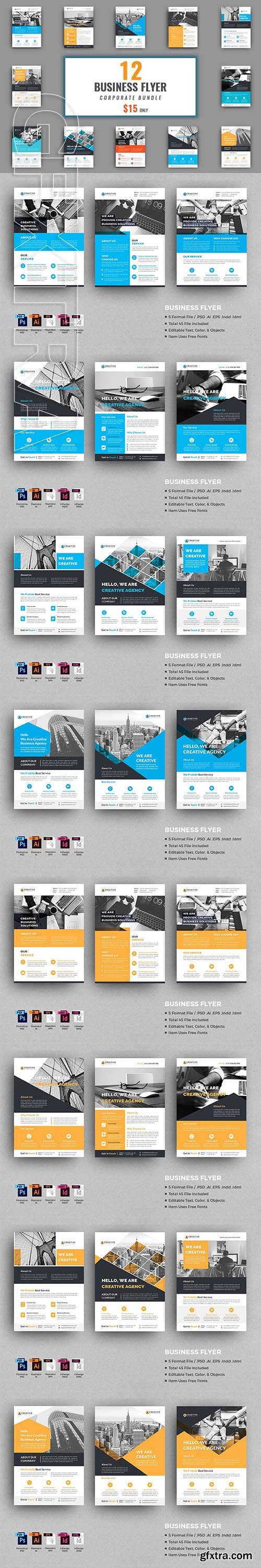 CreativeMarket - Business Flyer Bundle 3354227