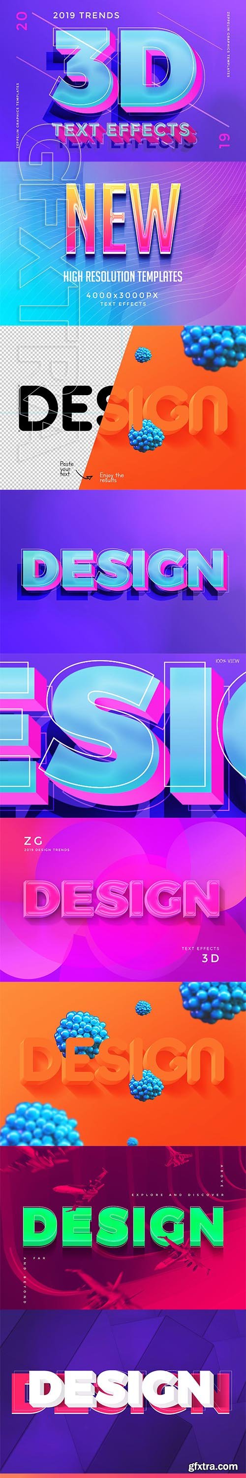 CreativeMarket - 3D Text Effects 2019 Trends 3350196