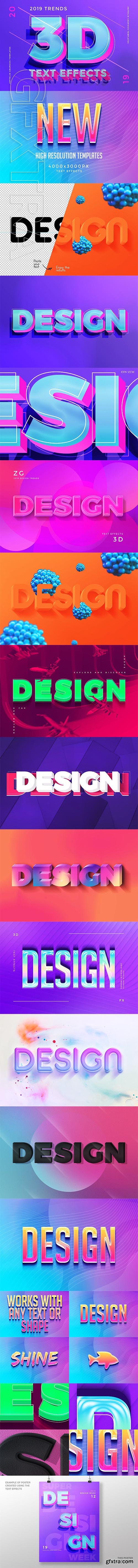 CreativeMarket - 3D Text Effects 2019 Trends 3350196