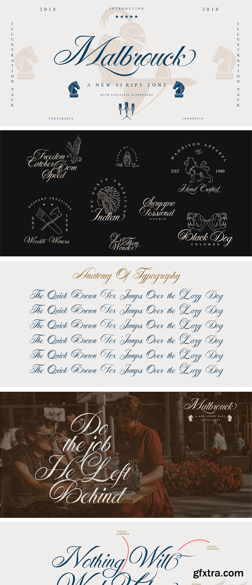 Malbrouck Script Font Family