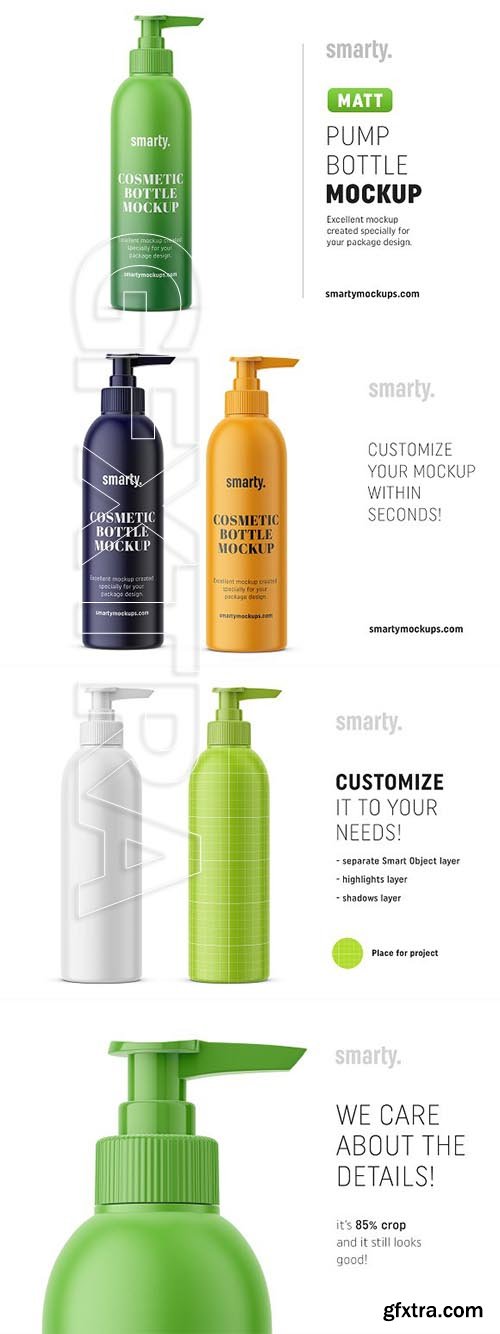 CreativeMarket - Cosmetic pump bottle mockup matt 3384787