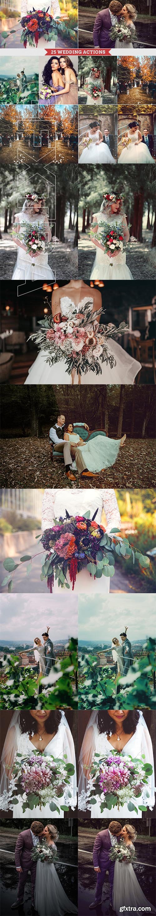 CreativeMarket - 25 Wedding Photoshop Actions 3368313