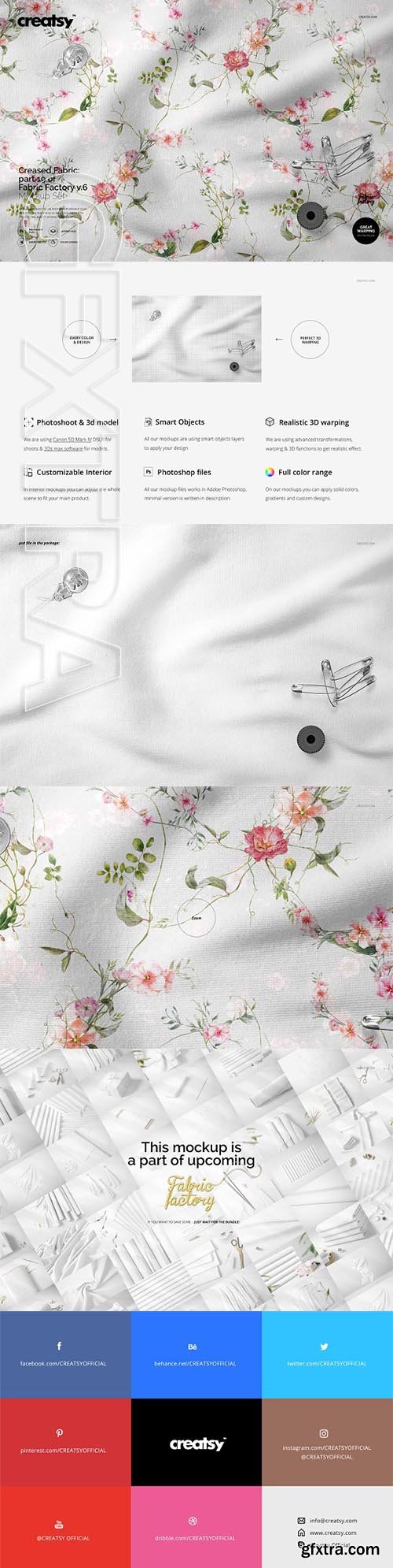 CreativeMarket - Creased Fabric Mockup 19FF v6 3351229