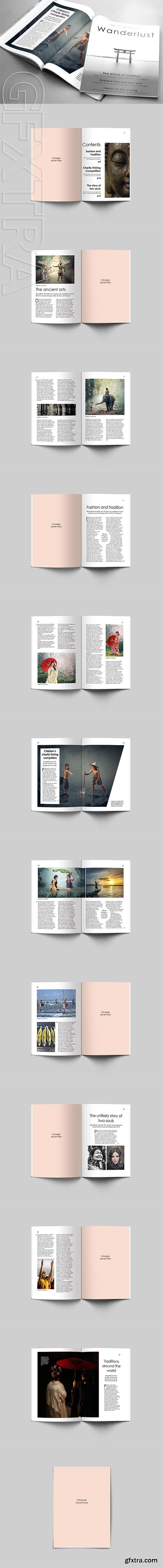 CreativeMarket - WANDERLUST Travel Magazine Template 3400260