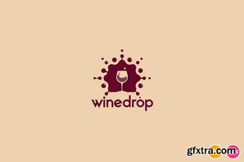 Wine drop Restaurant Logo Template