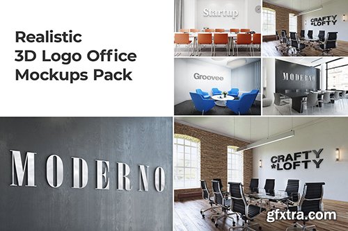 3D Logo Office Mockups Pack Vol 1