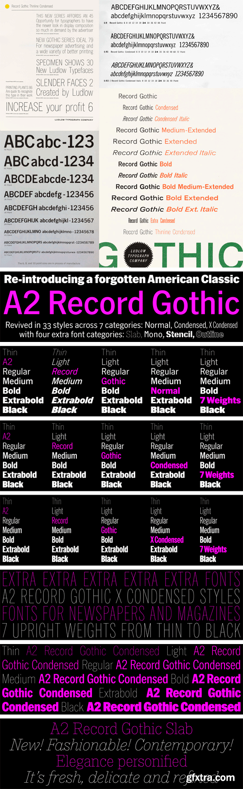 A2 Record Gothic Font Family