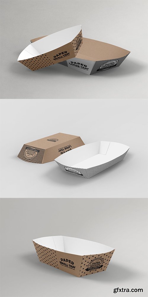 Paper Takeout Trays Packaging Mockup