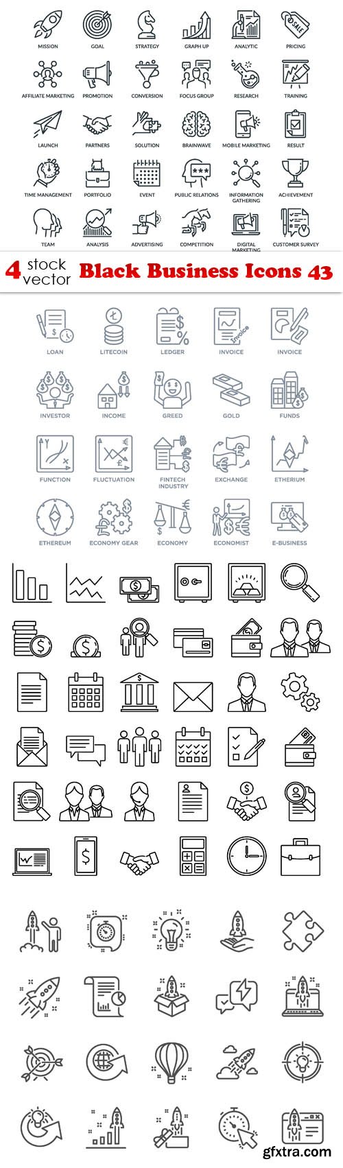 Vectors - Black Business Icons 43