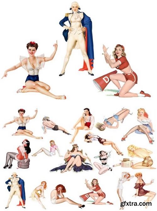 Pin Up Girls Clipart