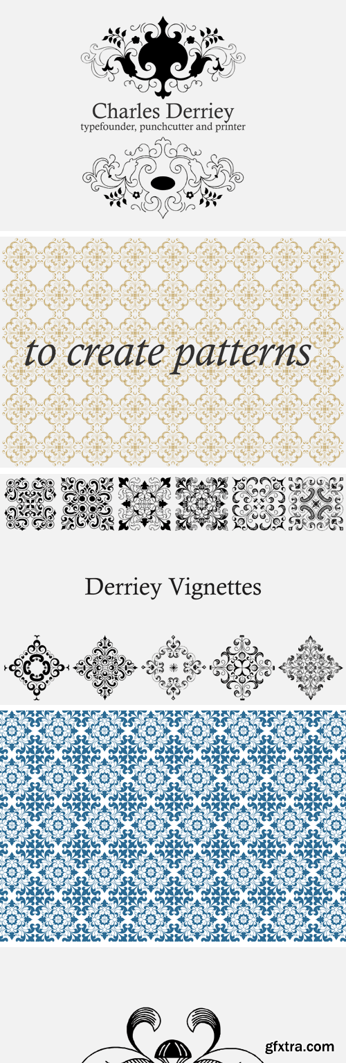 Fontbundles - Derriey Vignettes Family Pack (5 fonts) 41310