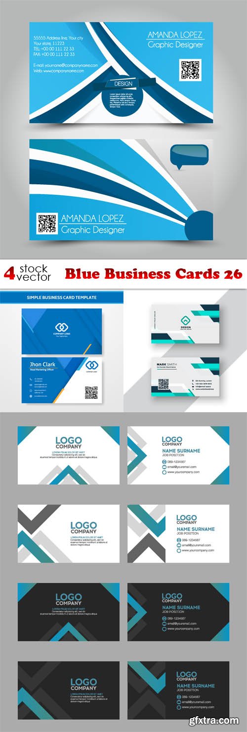 Vectors - Blue Business Cards 26