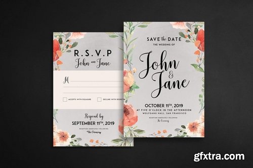 Modern-Vintage Wedding Suite invitation