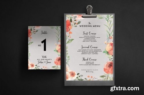 Modern-Vintage Wedding Suite invitation