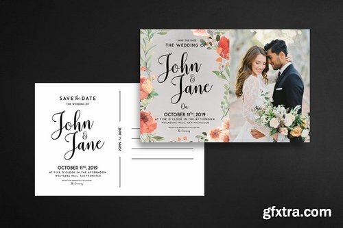 Modern-Vintage Wedding Suite invitation