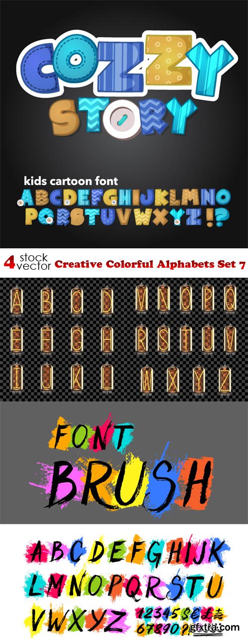 Vectors - Creative Colorful Alphabets Set 7