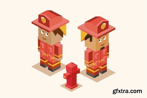 Low Poly Isometric Vector Design Pack 2