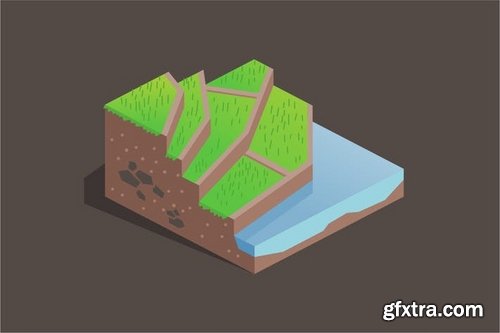 Low Poly Isometric Vector Design Pack 2