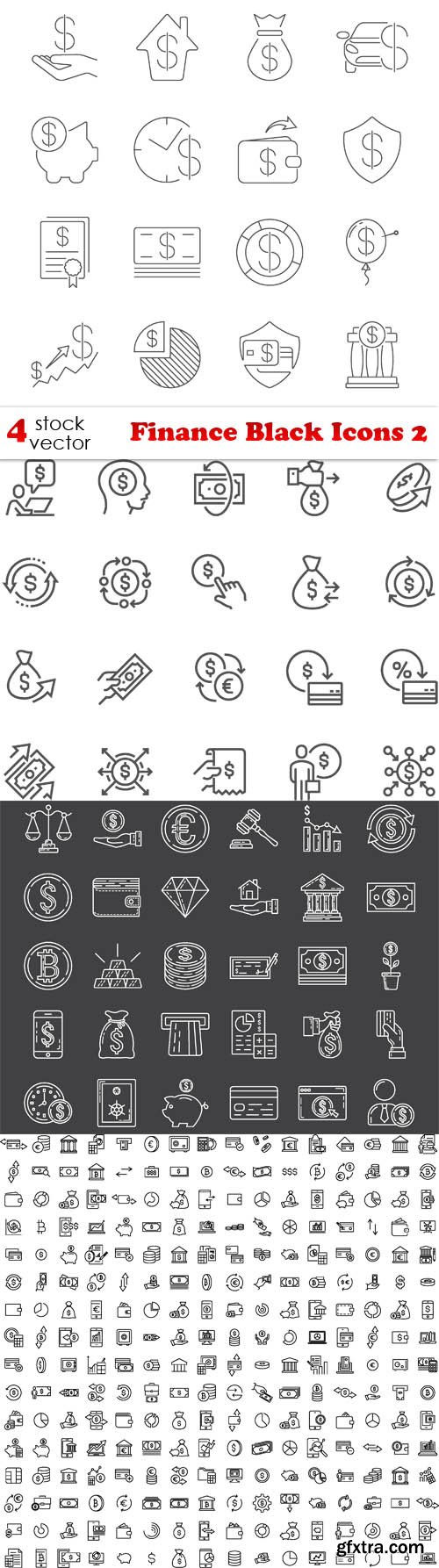 Vectors - Finance Black Icons 2