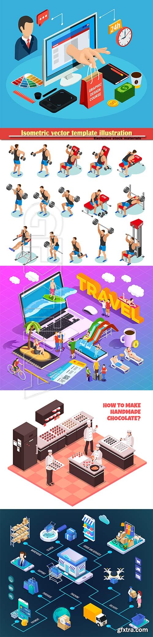 Isometric vector template illustration # 30