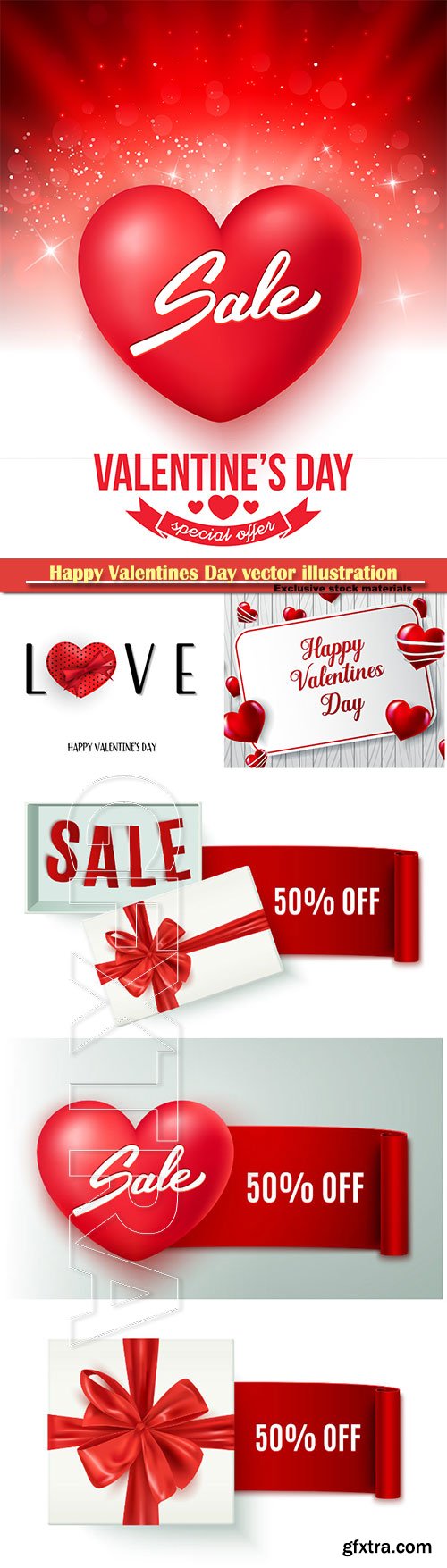 Happy Valentines Day vector illustration with love icon set