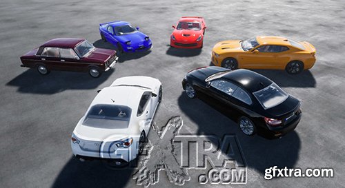 Cgtrader - The Bundle of six cars - UE4 Project Low-poly 3D model