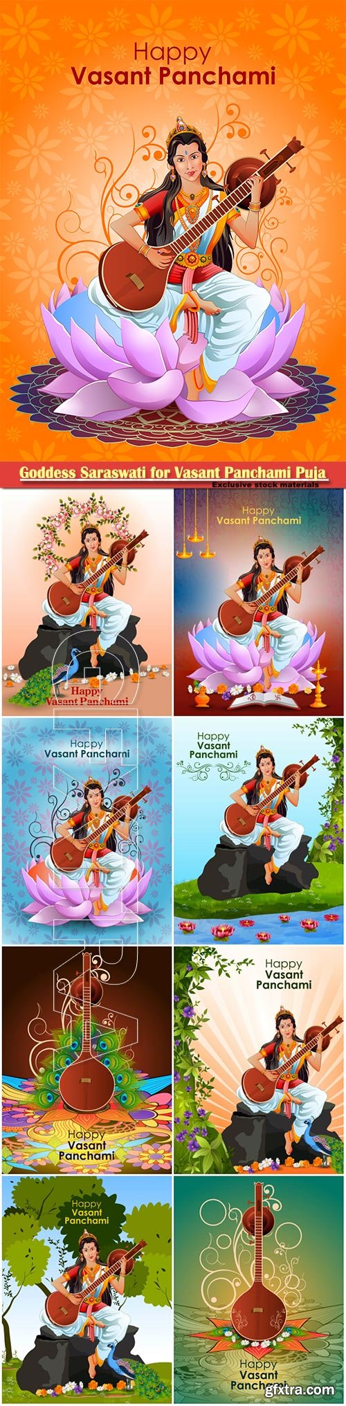 Goddess Saraswati for Vasant Panchami Puja of India