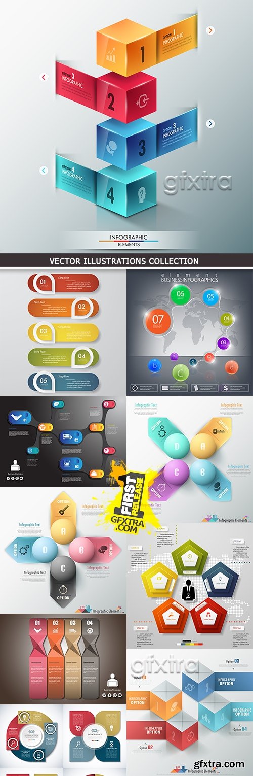 Modern infographics business options elements 28