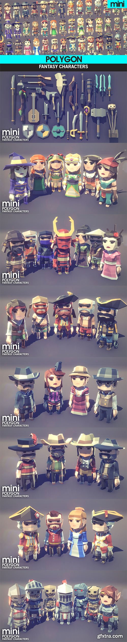 Cgtrader - POLYGON MINI - Fantasy Characters Pack Low-poly 3D model