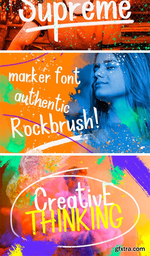 Designbundles - Rockbrush Marker Font 200975