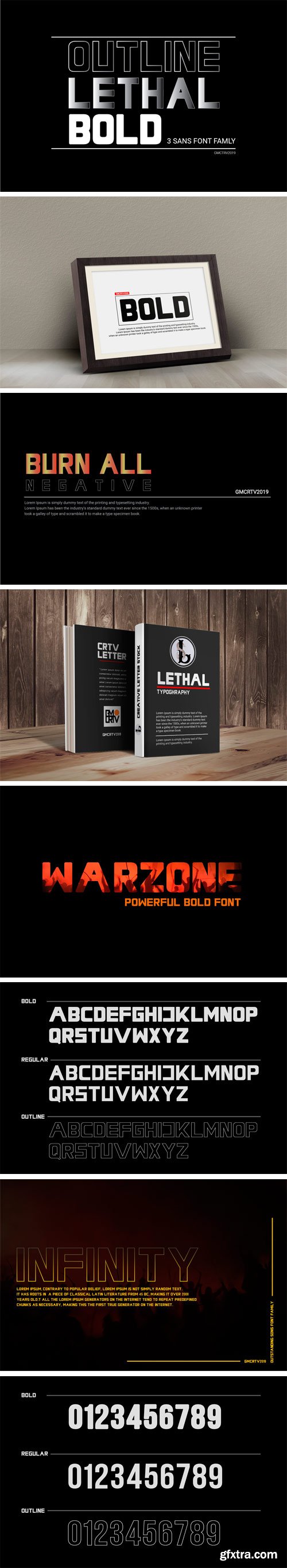 CM - Lethal - 3 Sans Font Family 3419423