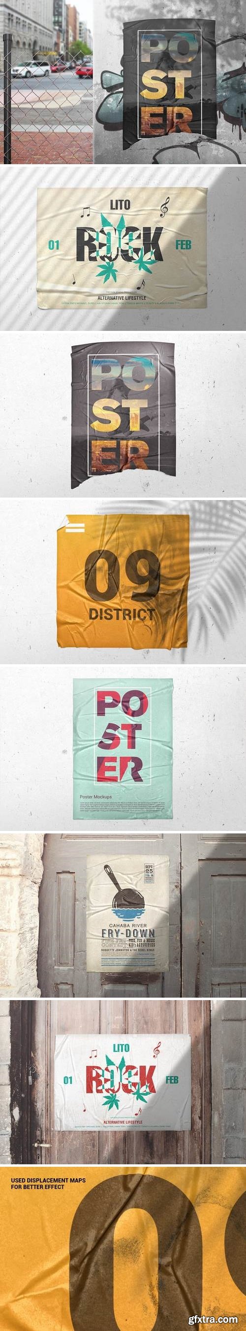 Poster Glued Effect Mockups