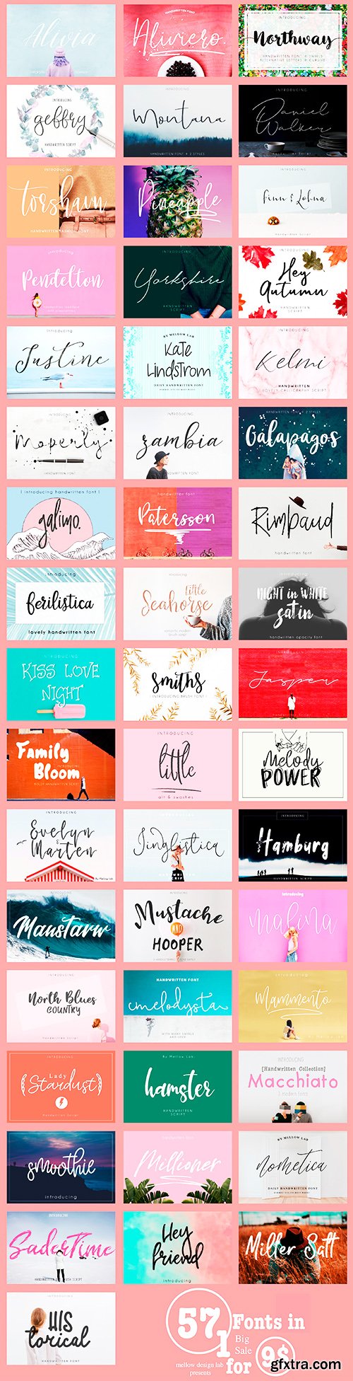 MightyDeals 57 Premium Fonts from Mellow Design Lab