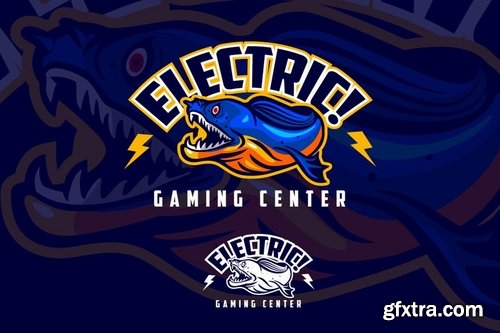 Electric Blue Eeel Mascot Esports or Sports Logo